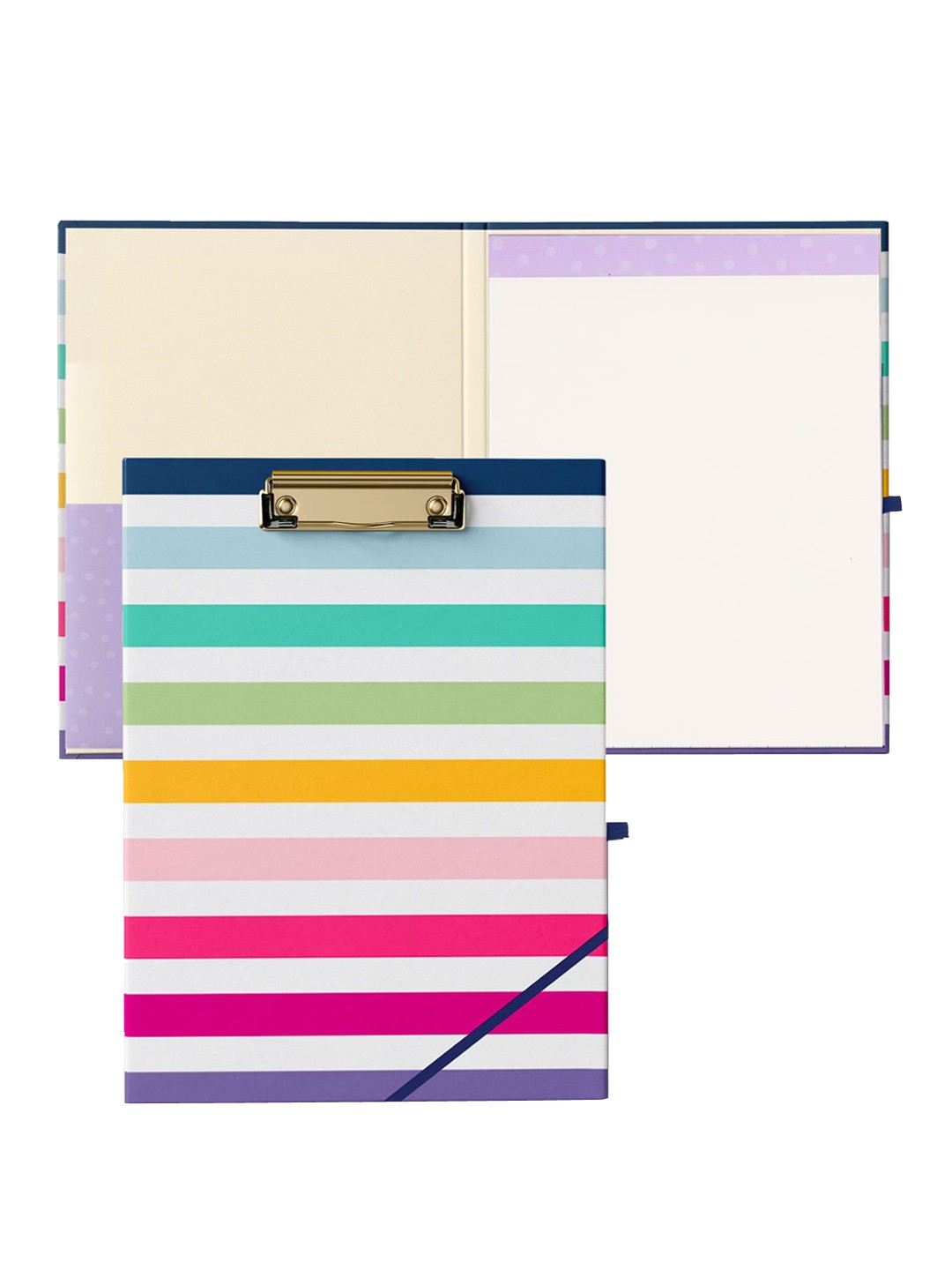 

happywagon Rainbow Ribbon Printed Clipfolio With Notepad, Purple