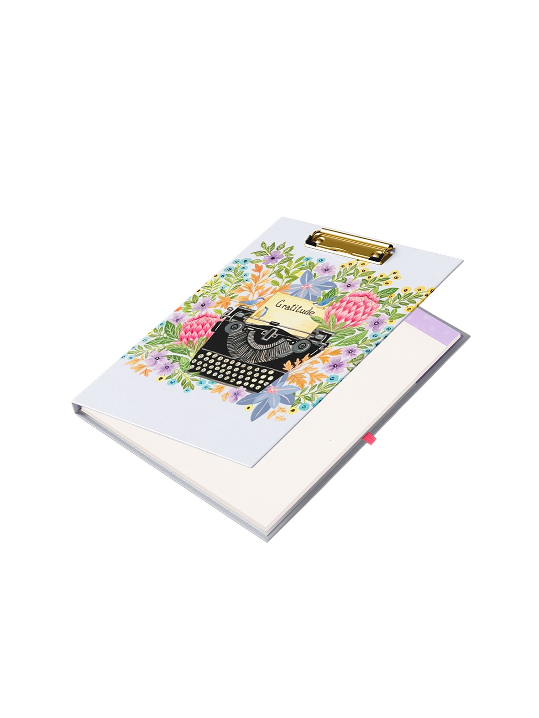 

happywagon Gratitude Garden Printed Clipfolio With Notepad, Green