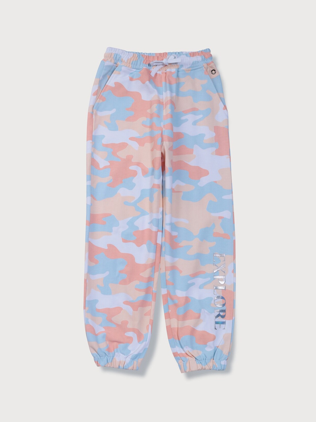 

Gini and Jony Girls Printed Cotton Elasticated Joggers, Orange
