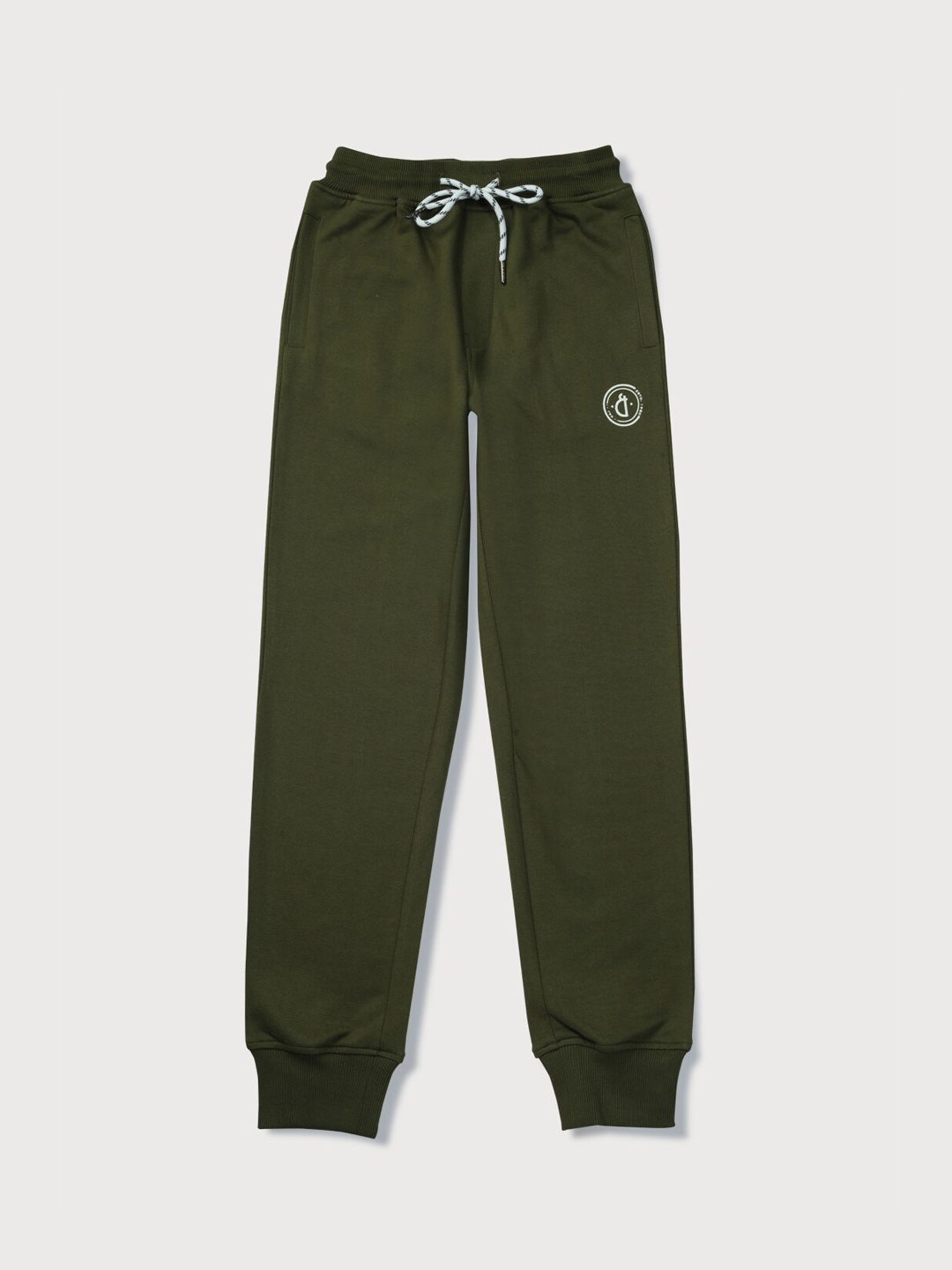 

Gini and Jony Boys Mid-Rise Cotton Elasticated Joggers, Olive