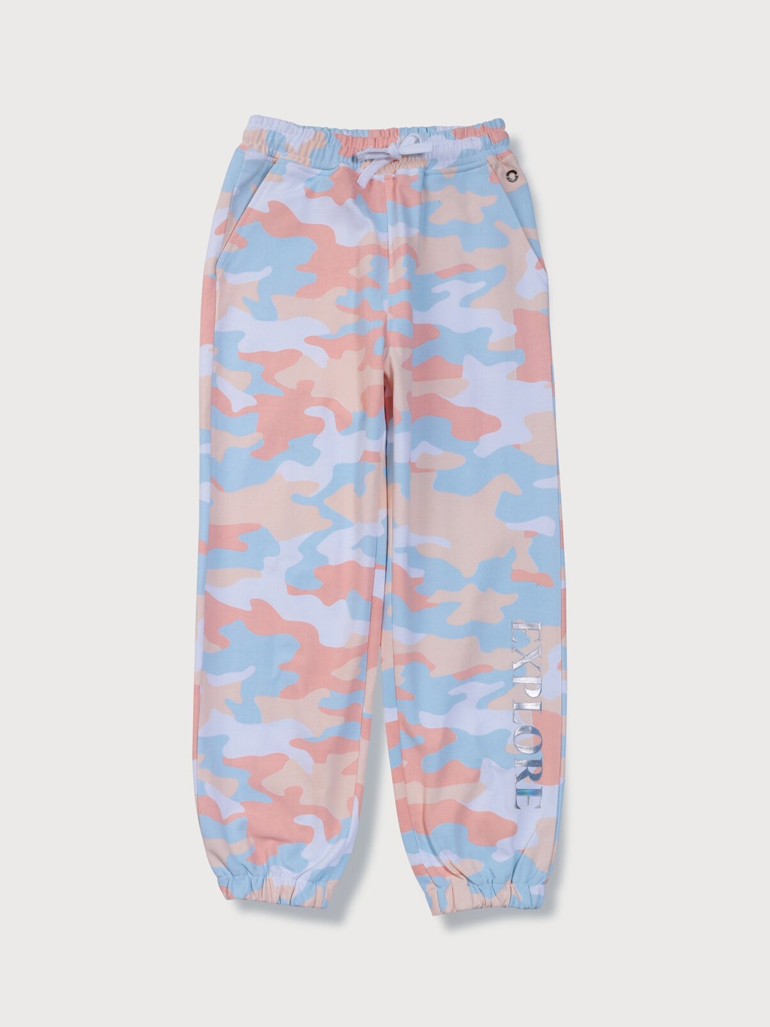 

Gini and Jony Girls Camouflage Printed Cotton Track Pants, Orange