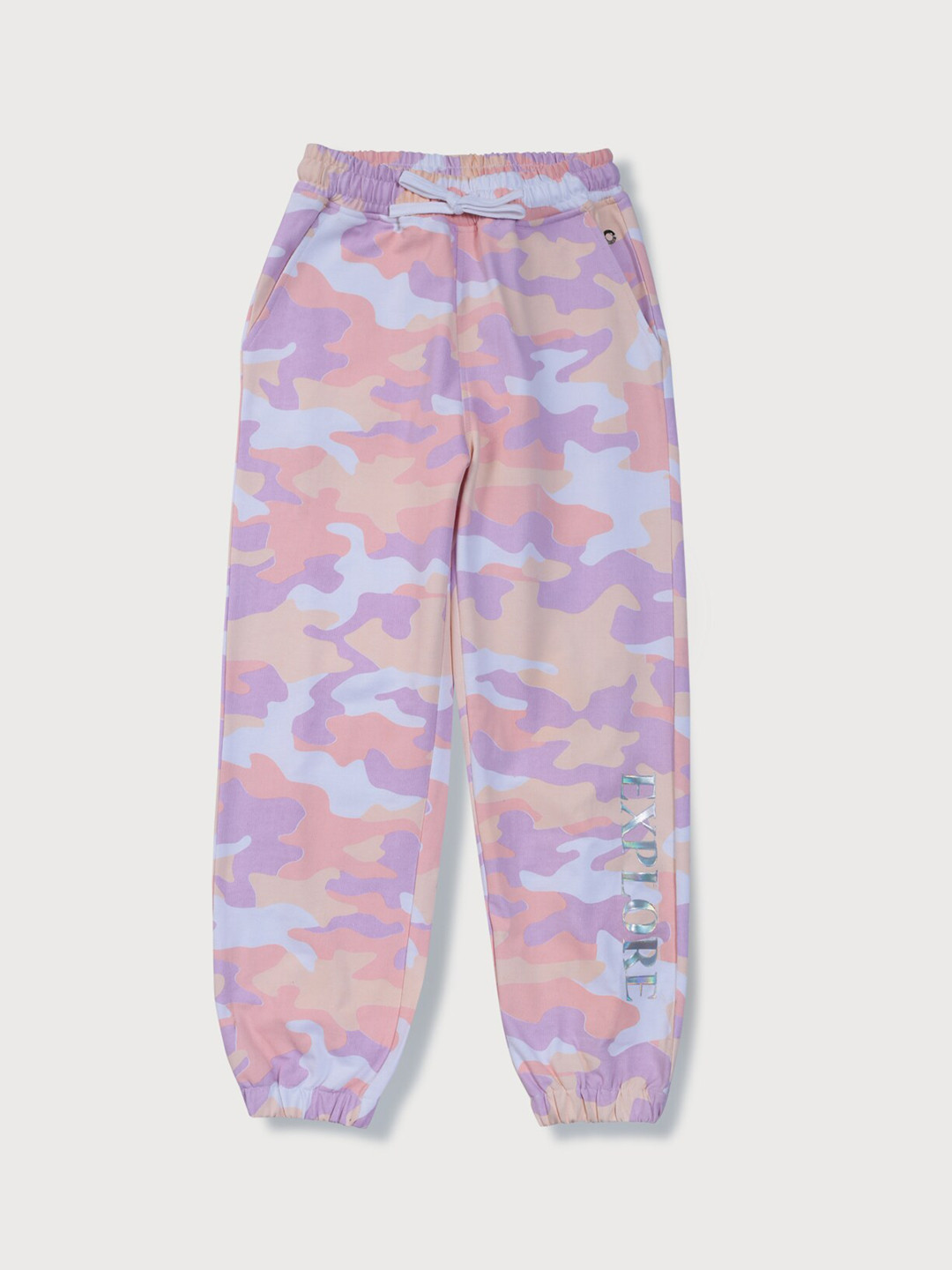 

Gini and Jony Girls Printed Cotton Elasticated Joggers, Pink