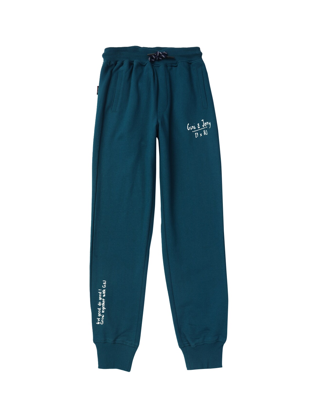 

Gini and Jony Boys Cotton Elasticated Joggers, Green