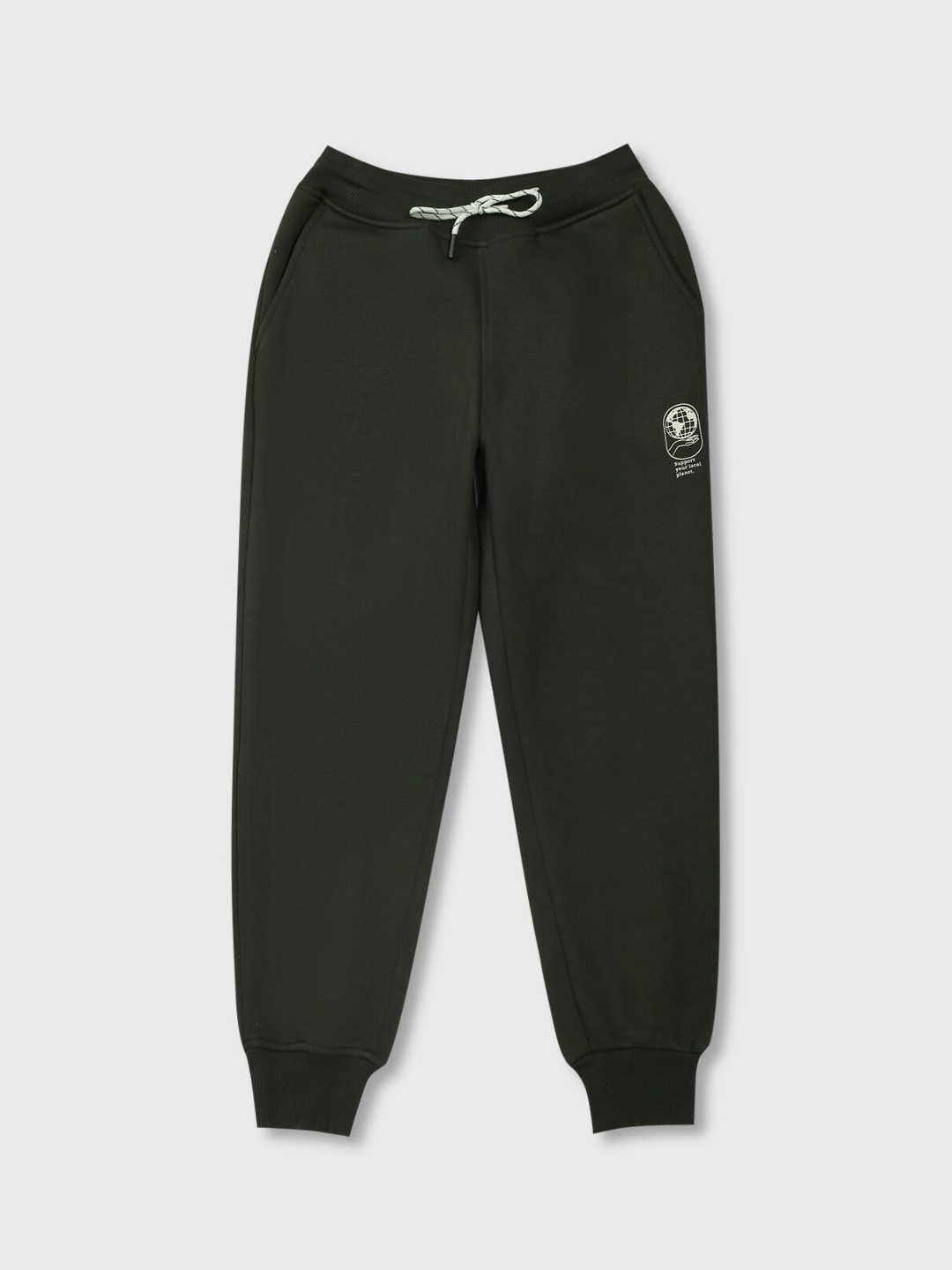 

Gini and Jony Boys Regular Fit Mid-Rise Cotton Elasticated Track Pants, Olive