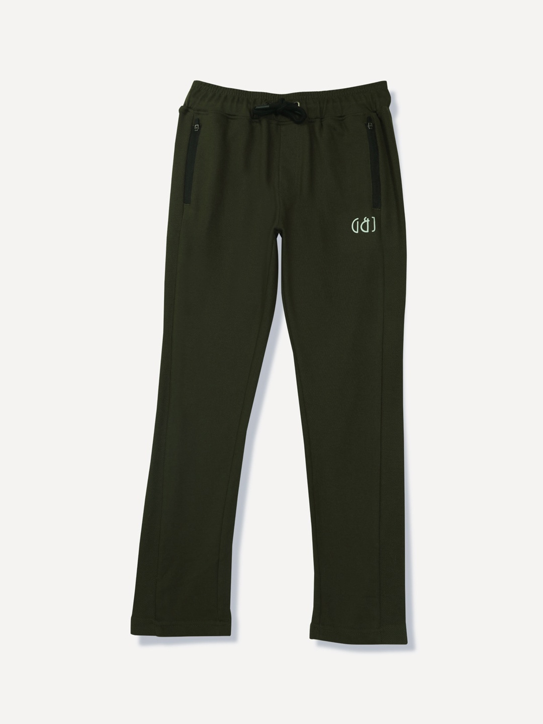 

Gini and Jony Boys Mid-Rise Cotton Elasticated Track Pants, Olive