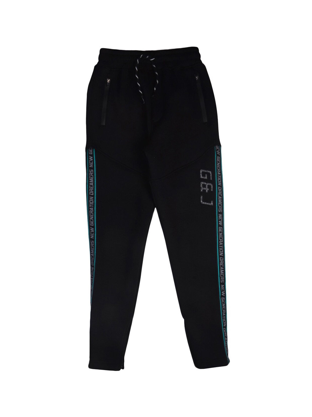 

Gini and Jony Boys Printed Details Cotton Joggers, Black