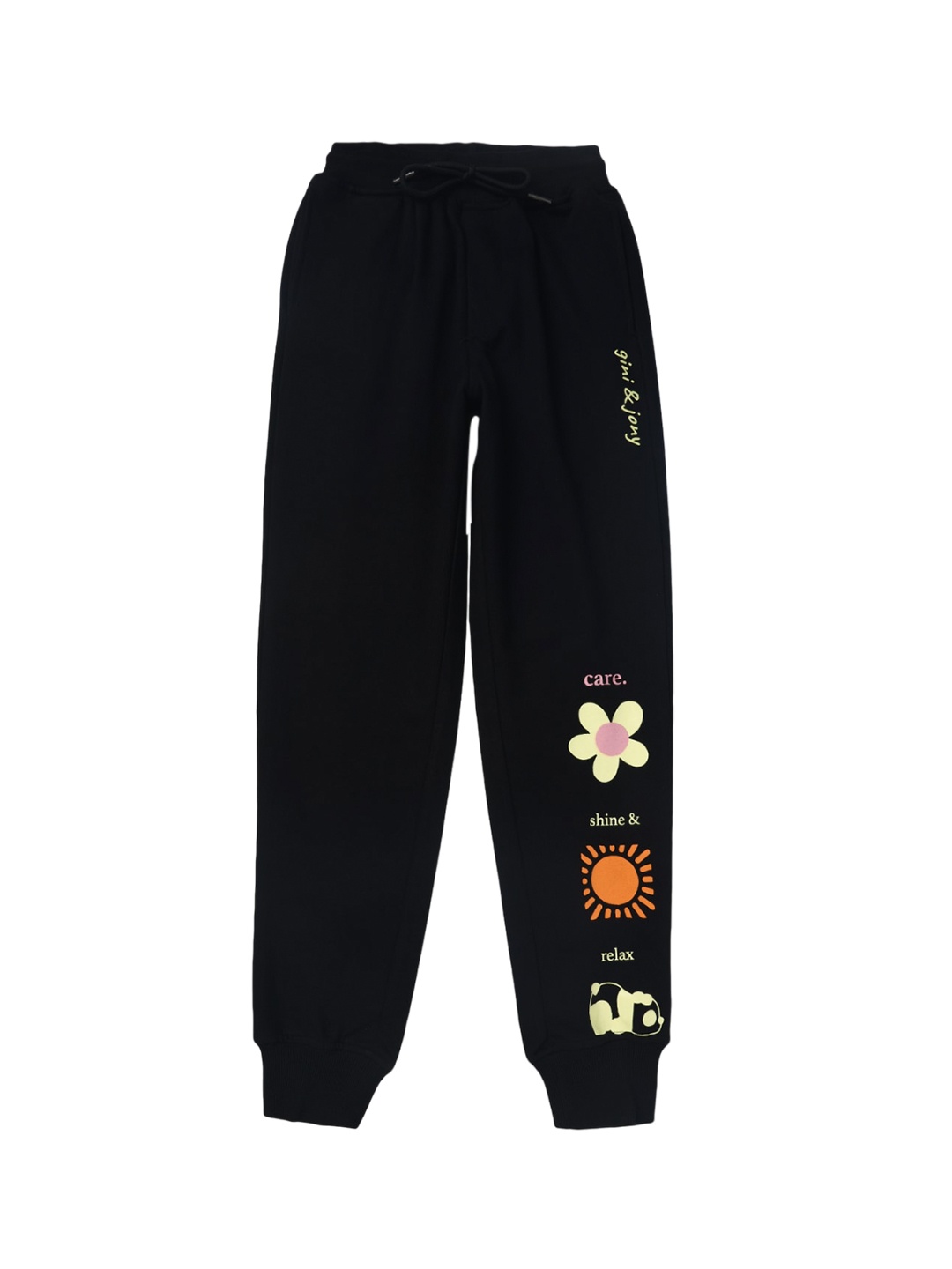 

Gini and Jony Boys Cotton Elasticated Joggers, Black