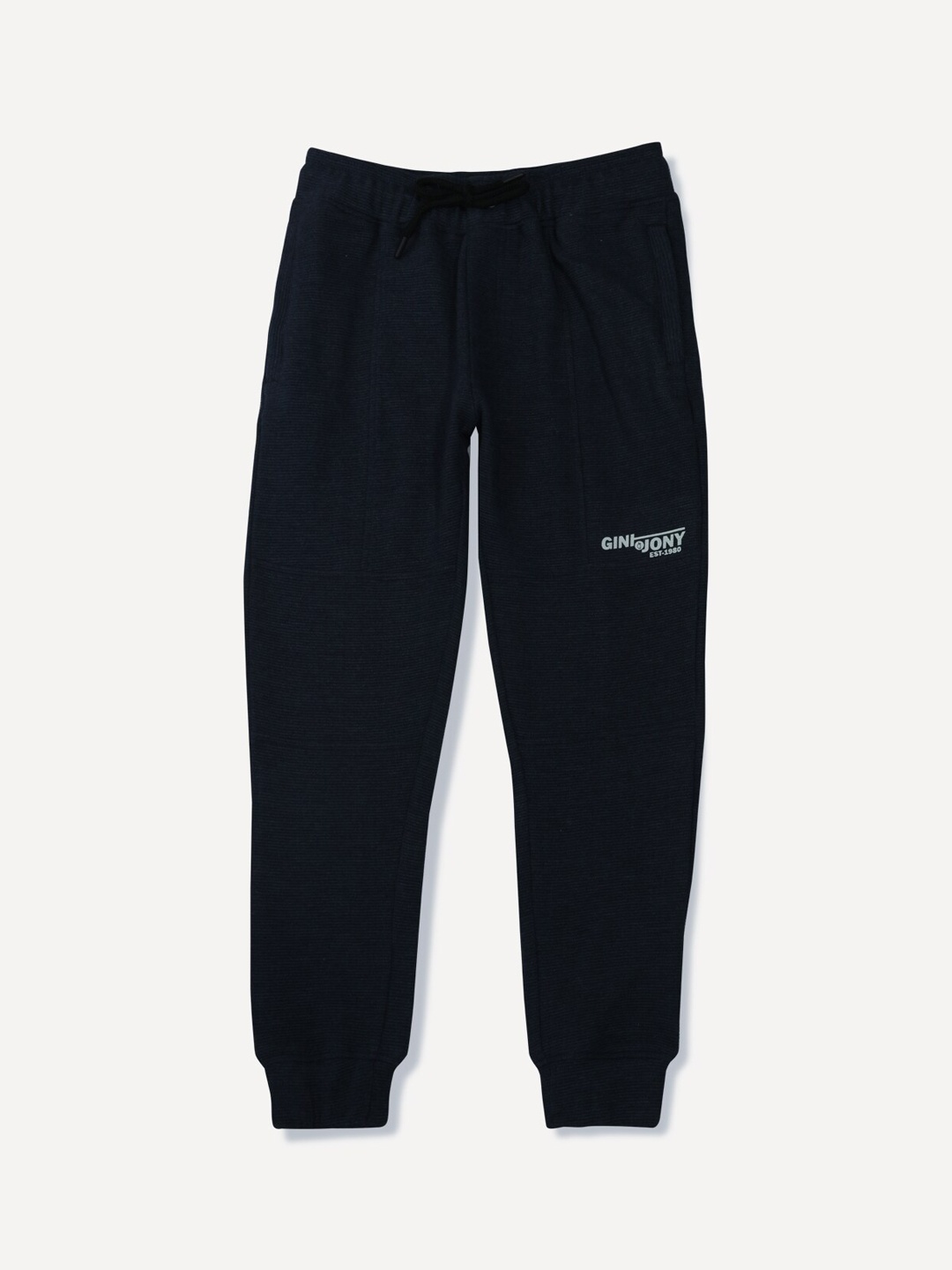 

Gini and Jony Boys Mid-Rise Cotton Joggers, Navy blue