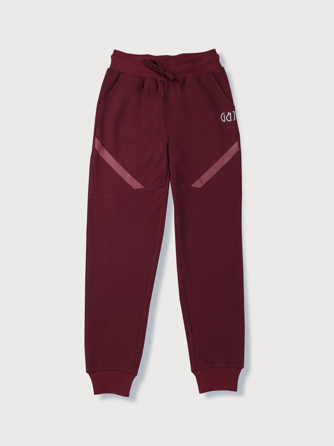 

Gini and Jony Boys Printed Detail Regular Fit Mid-Rise Cotton Joggers, Maroon