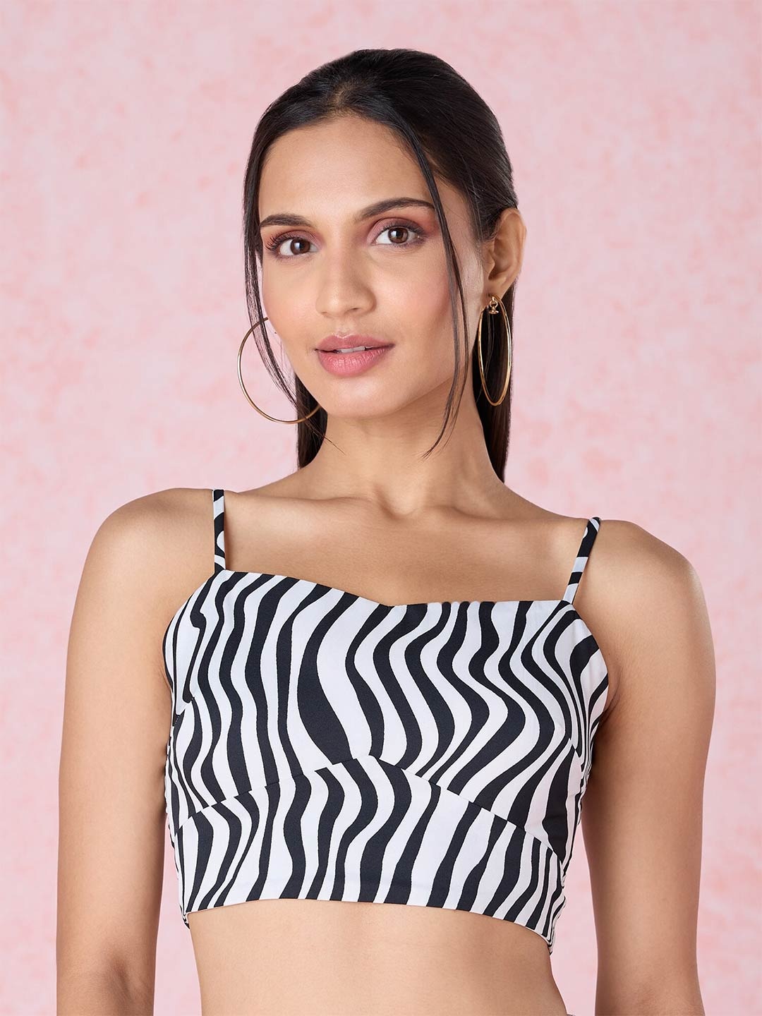 

20Dresses Black & White Printed Bralette Crop Top