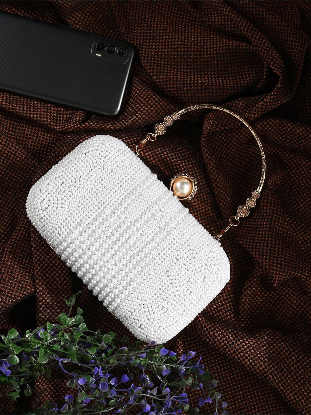 

Toobacraft Embellished Box Clutch, White