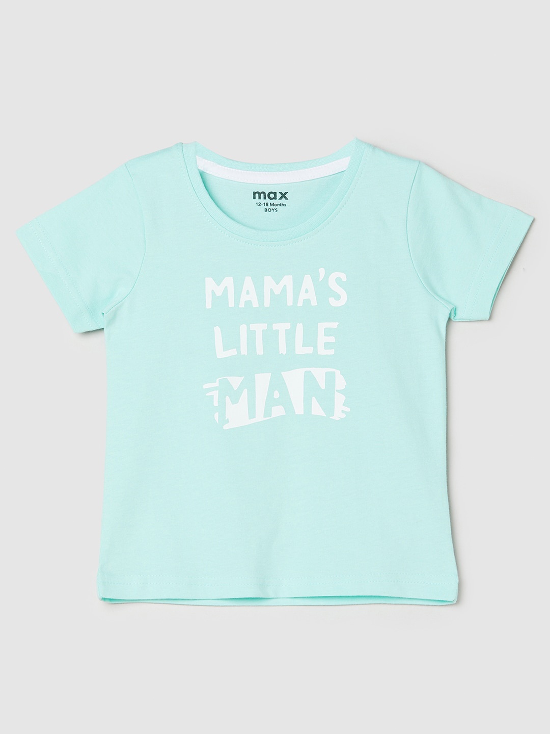 

max Infants Boys Typography Printed Cotton T-shirt, Blue