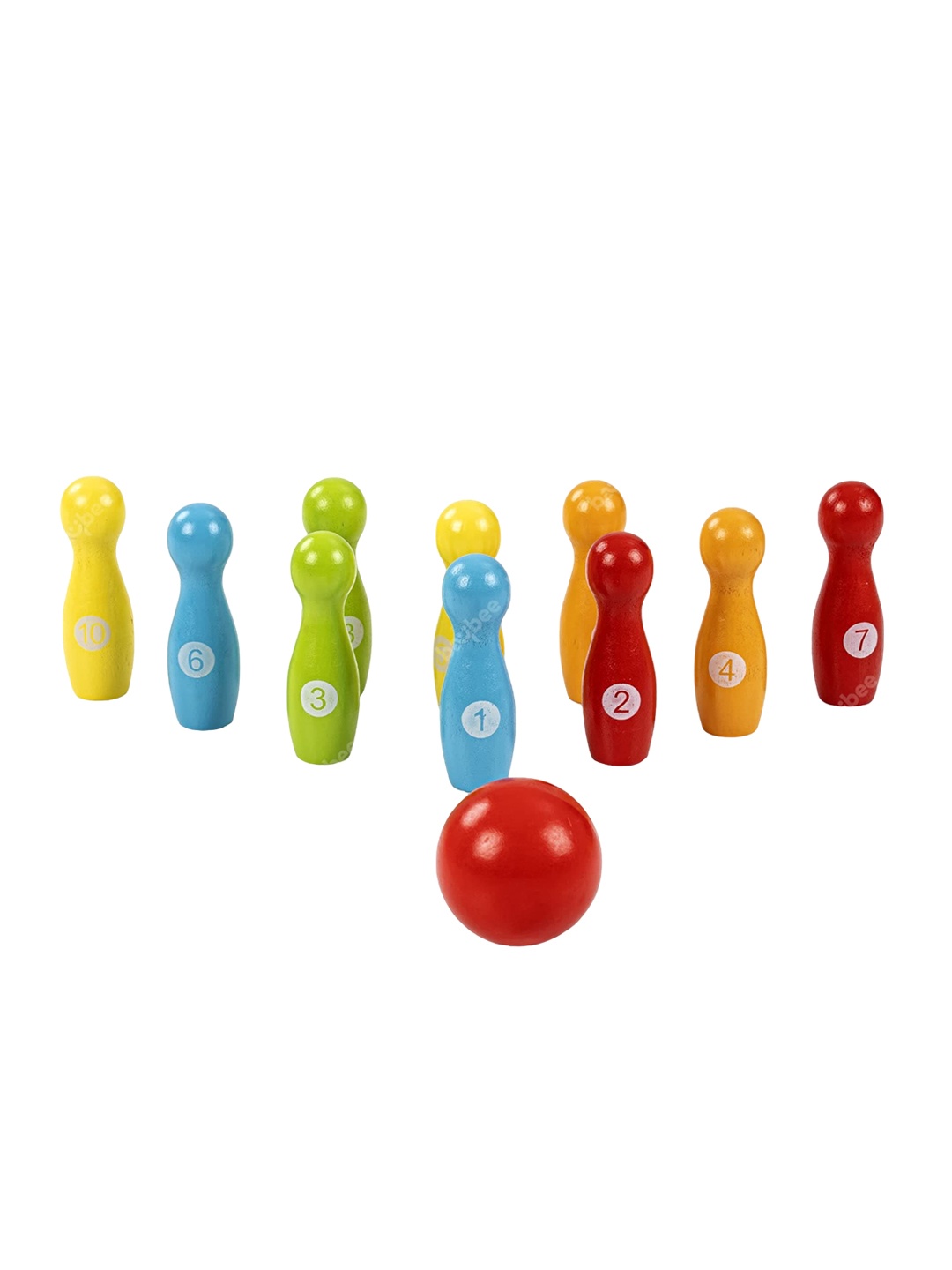 

BAYBEE Kids Wooden Bowling Game, Yellow