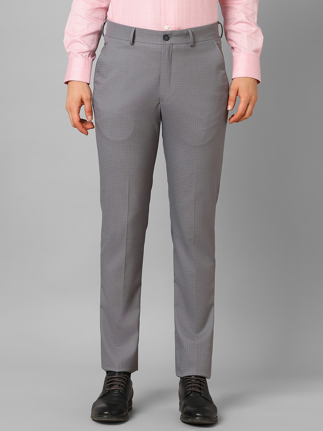 

Louis Philippe Men Slim Fit Formal Trousers, Grey