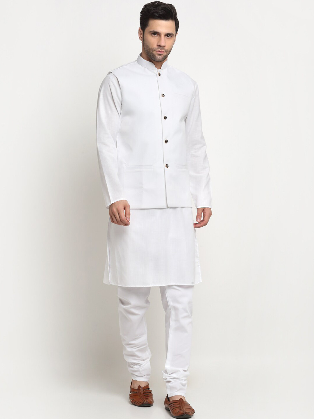 

KRAFT INDIA Regular Pure Cotton Kurta with Churidar, White