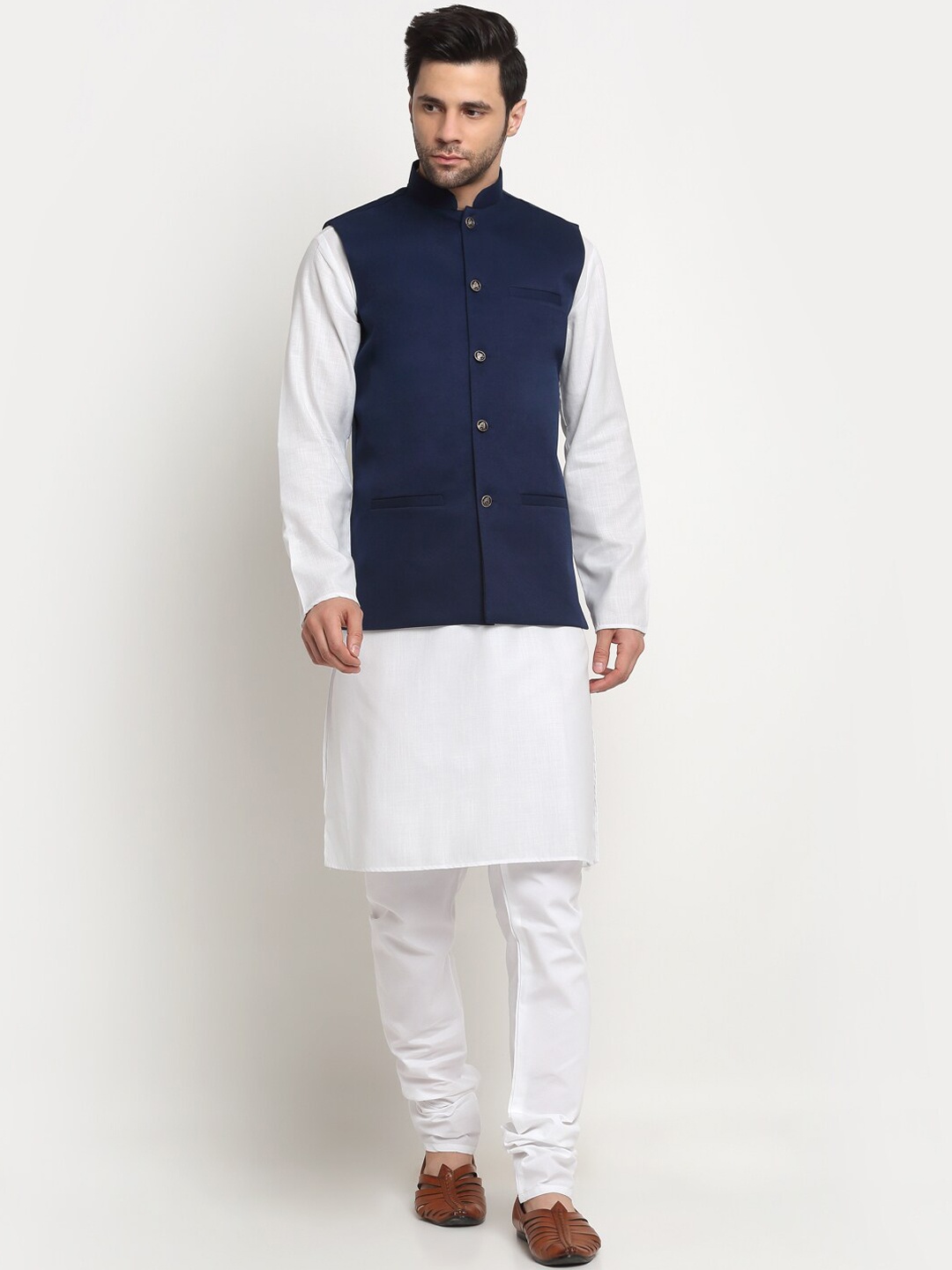 

KRAFT INDIA Regular Pure Cotton Kurta With Churidar, White