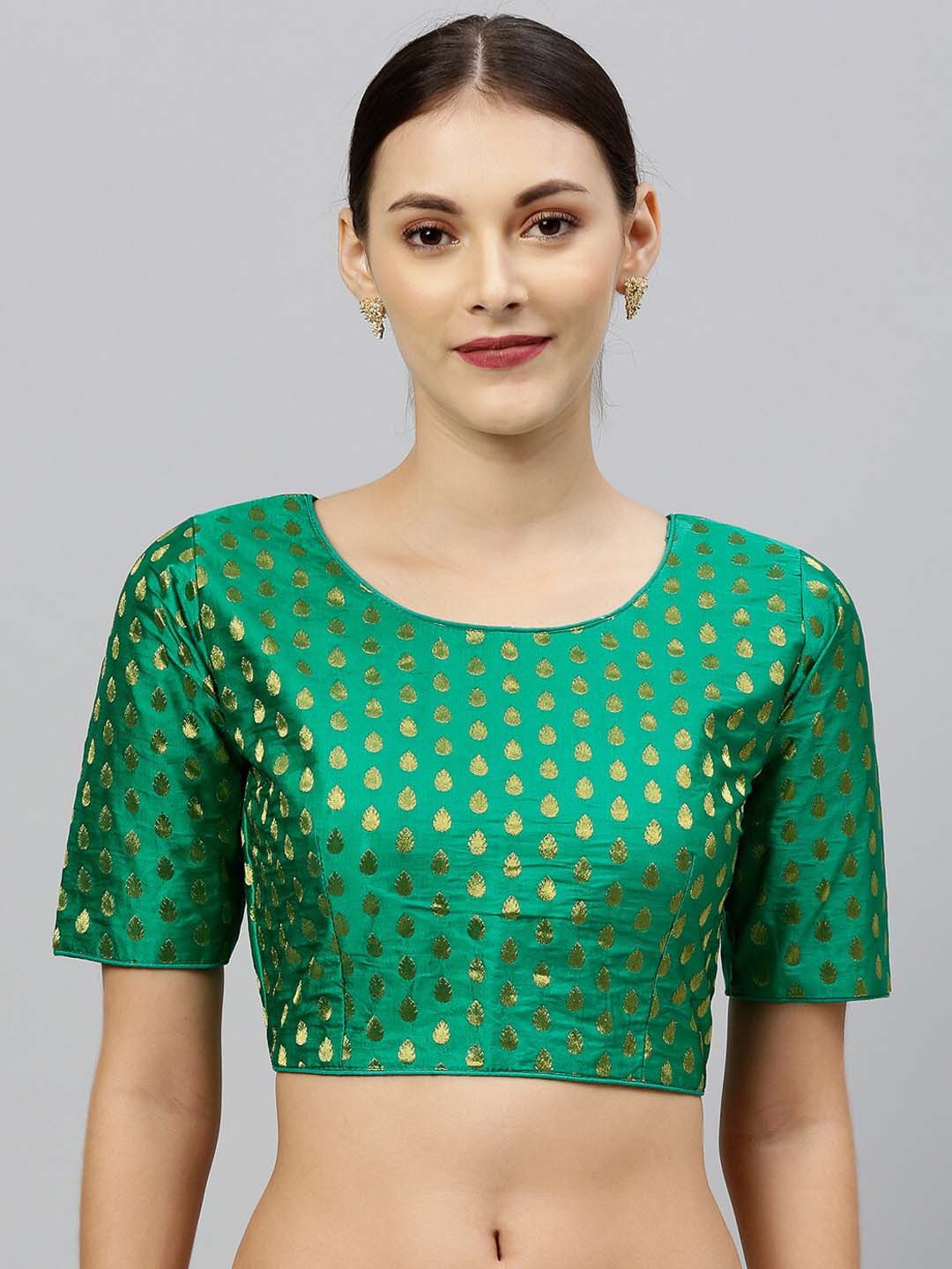 

Fab Dadu Embroidered Saree Blouse, Green