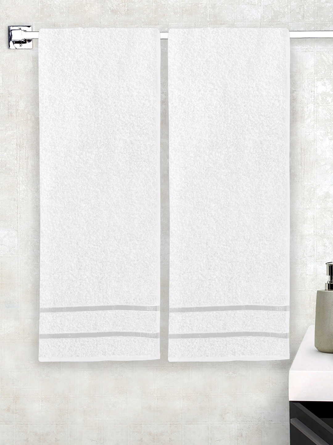 

Story@home White 100% Cotton Bath Towel -set of 2