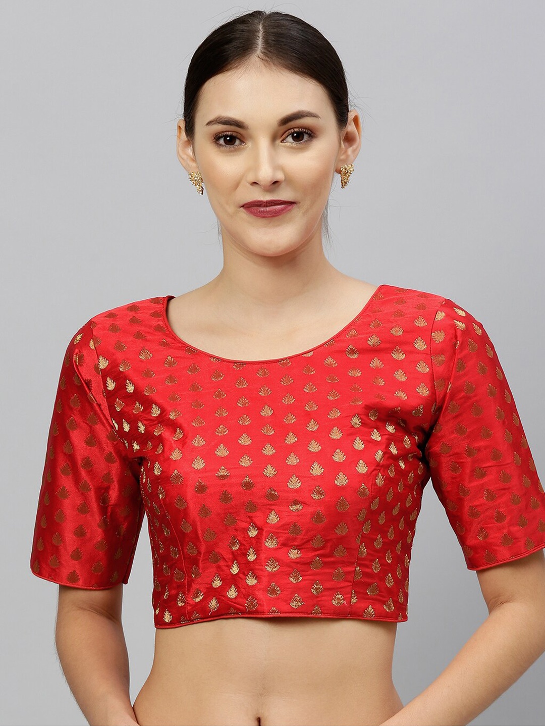 

Fab Dadu Woven Design Saree Blouse, Red