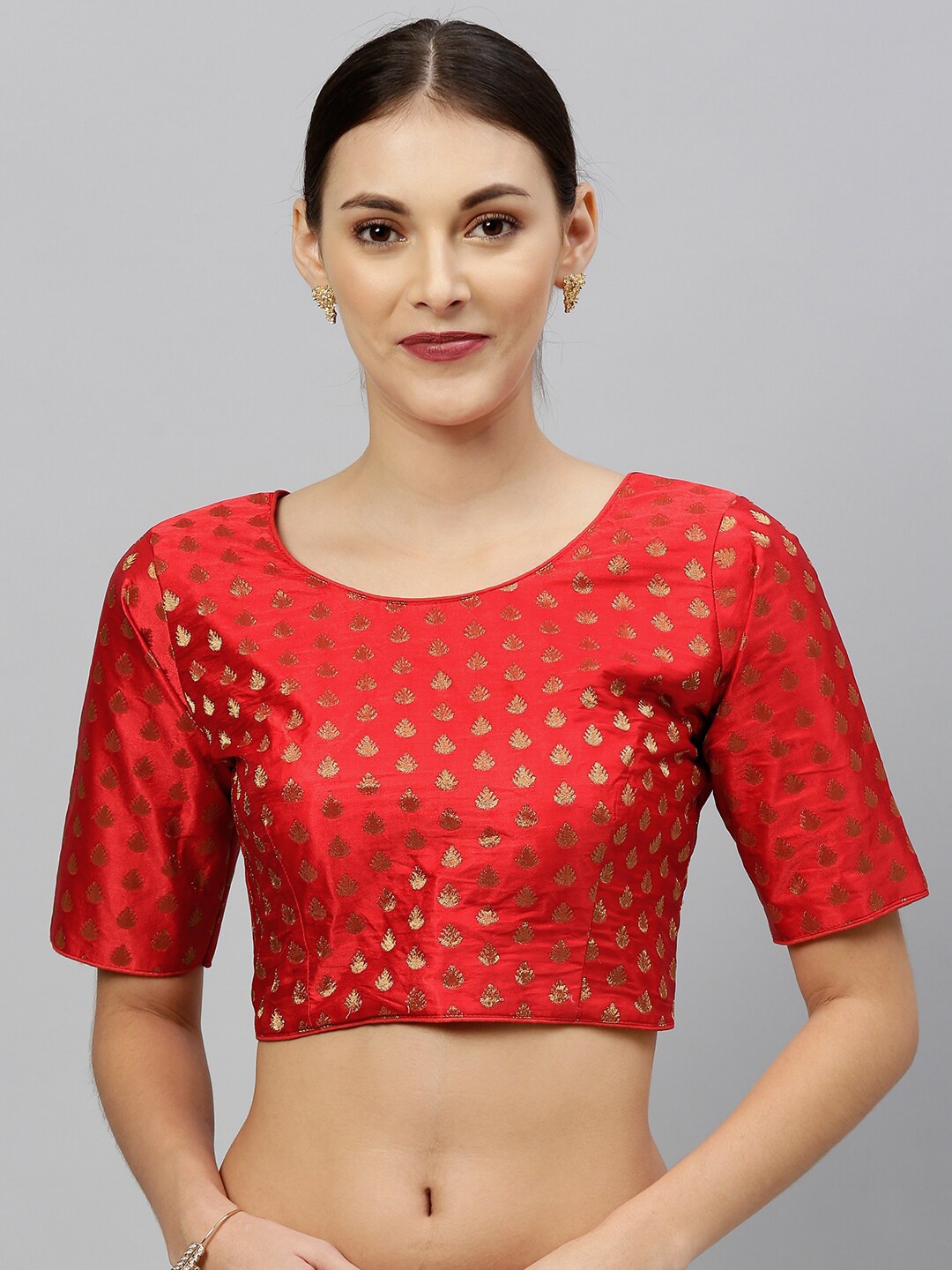 

Fab Dadu Woven Design Saree Blouse, Red