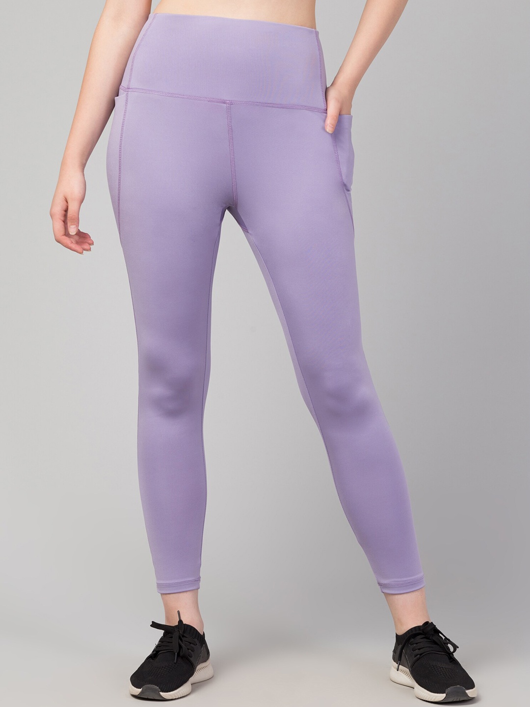 

FFLIRTYGO Women Mid-Rise Training & Gym Cotton Tights, Purple