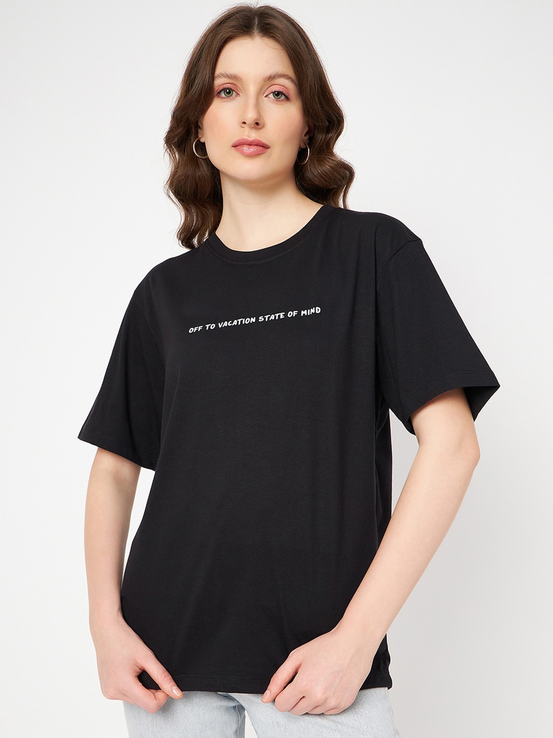 

Mast & Harbour Black Typography Pure Cotton T-shirt