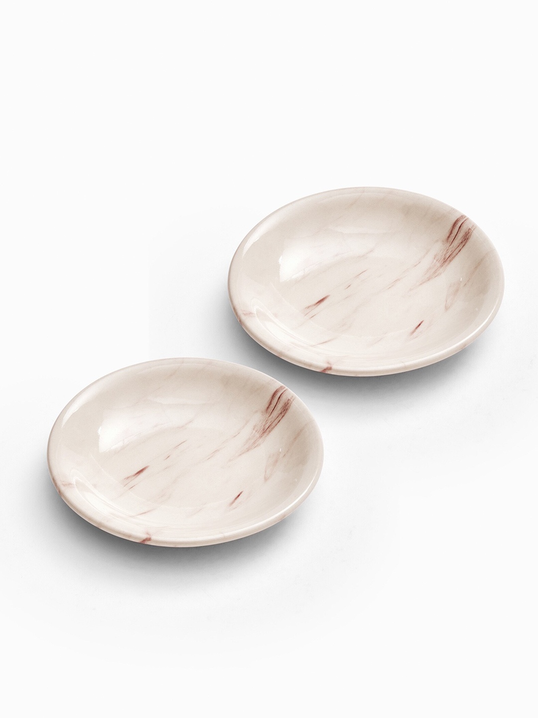 

The Label Life Beige & Brown 2 Pieces Marble Printed Ceramic Glossy Plates