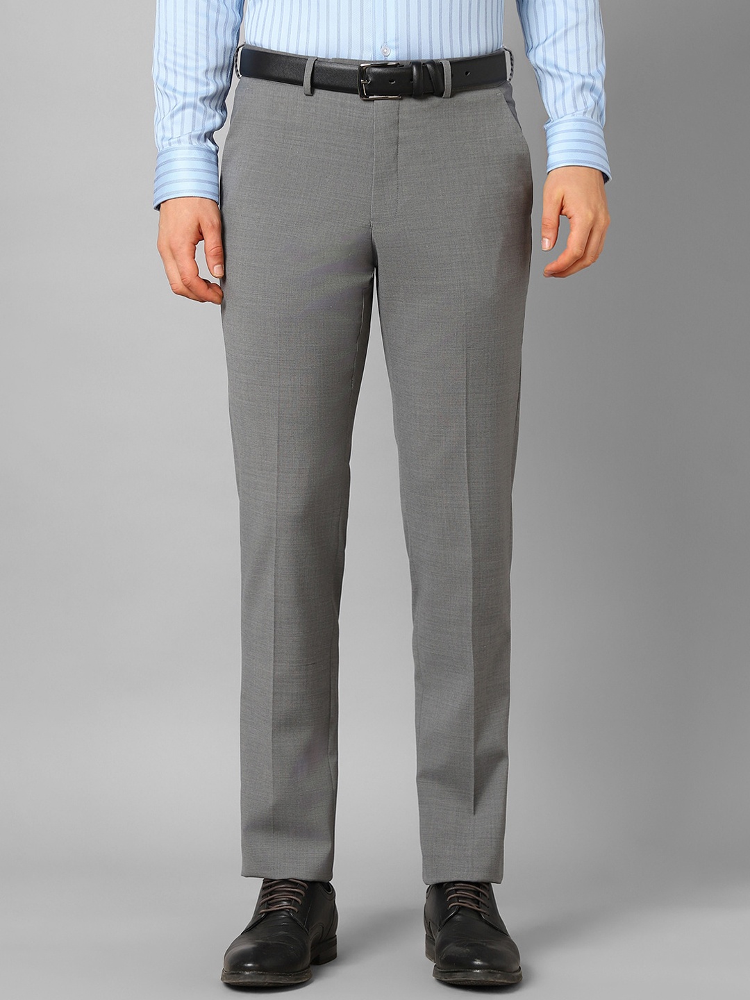 

Luxure by Louis Philippe Men Mid-Rise Slim Fit Formal Trousers, Grey