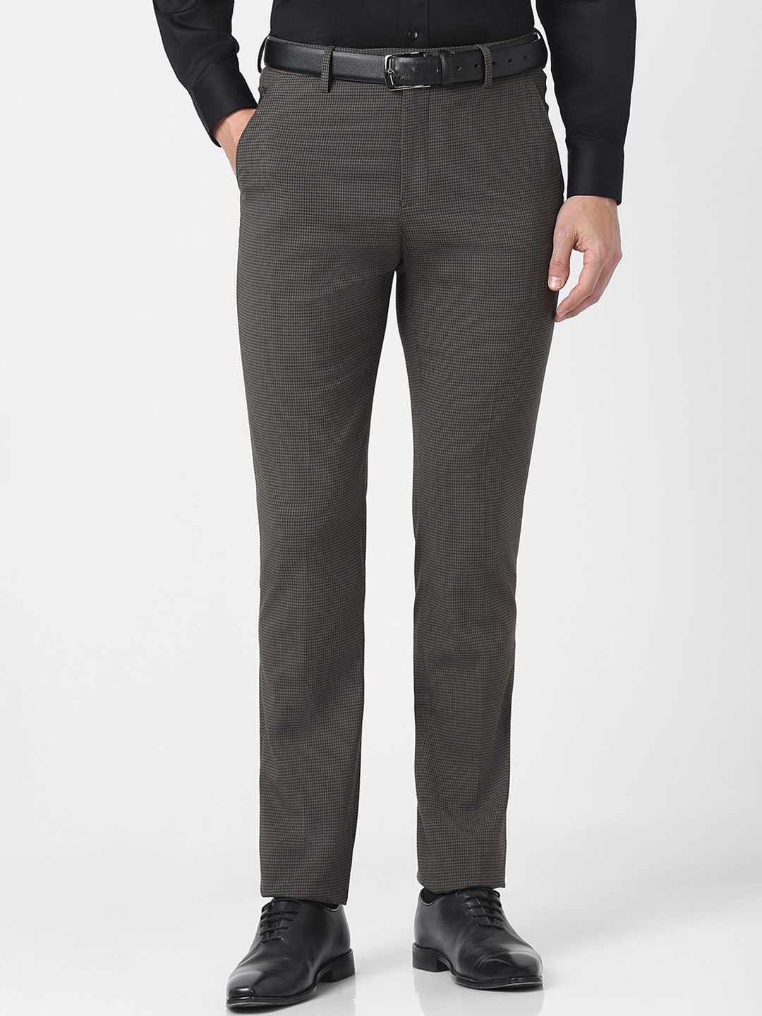 

Peter England Men Slim Fit Formal Trousers, Grey