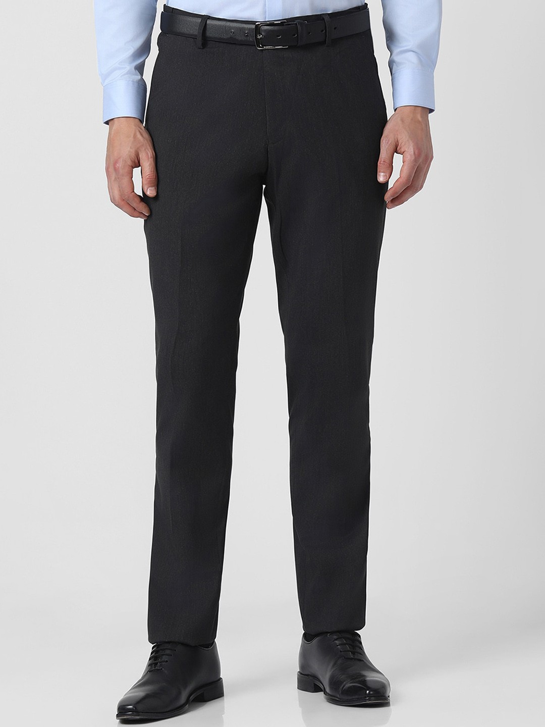 

Peter England Men Slim Fit Formal Trousers, Black