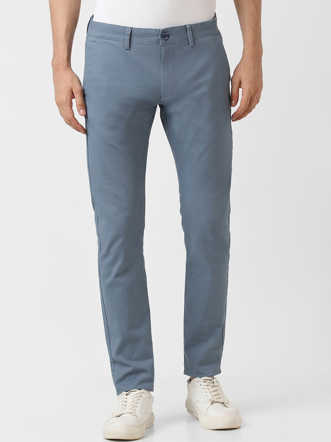 

Peter England Casuals Men Skinny Fit Casual Trousers, Blue