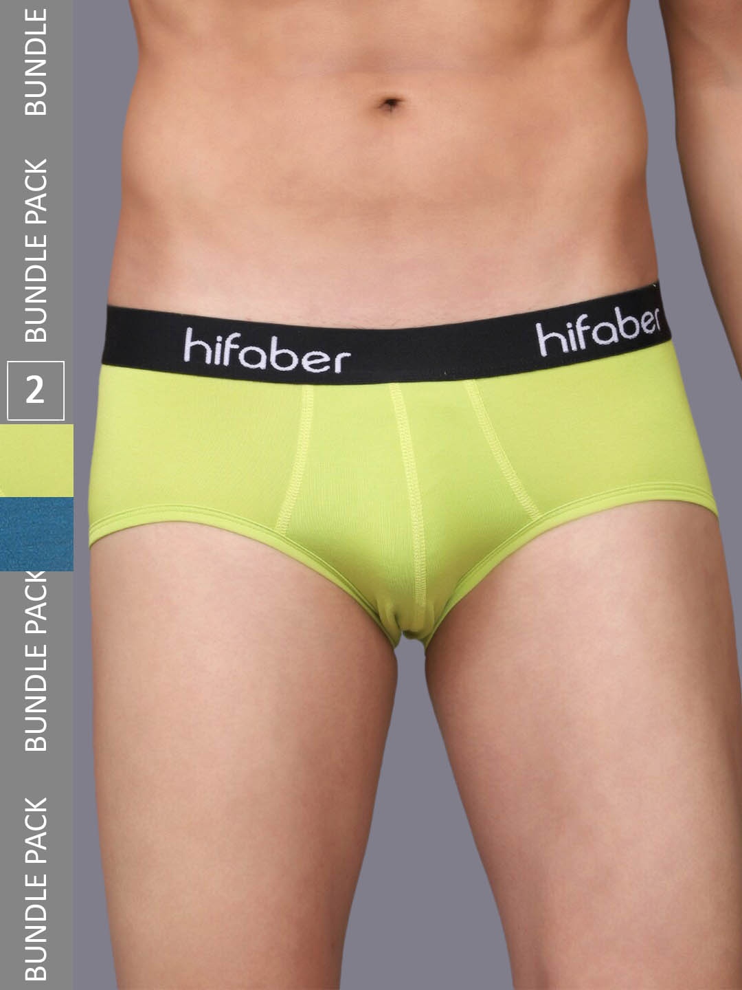 

Hifaber Men Pack Of 2 Logo Printed Detail Anti Bacterial Modal Hipster Briefs, Blue