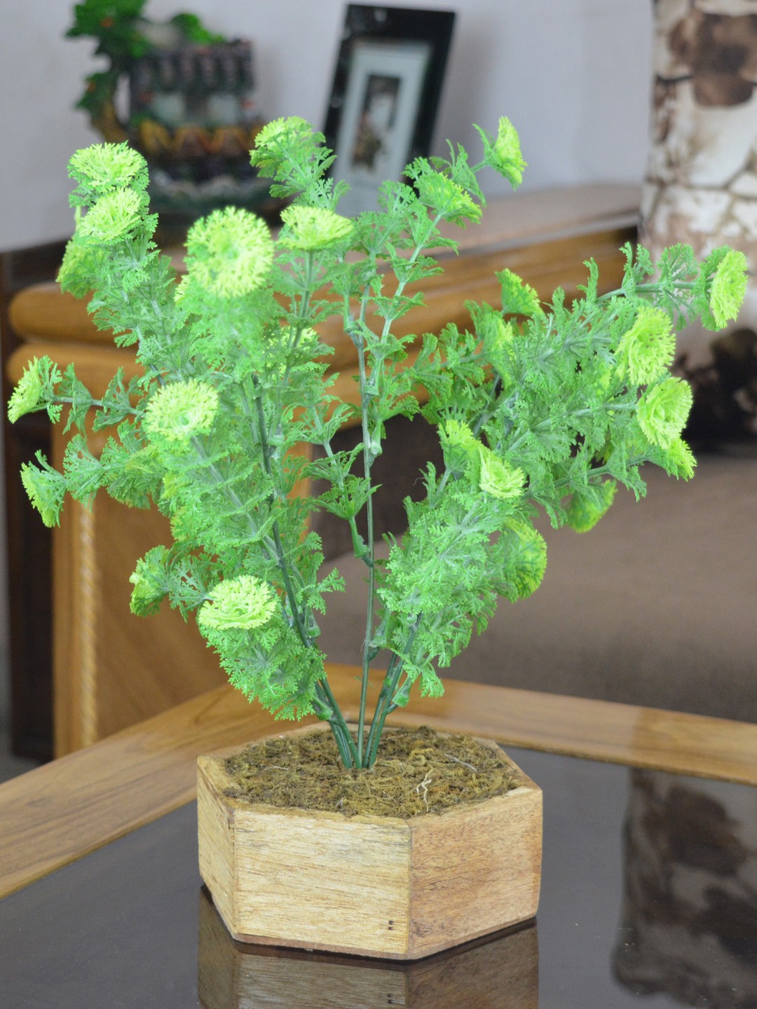 

fancy mart Artificial Coriander Bush with Pot, Green