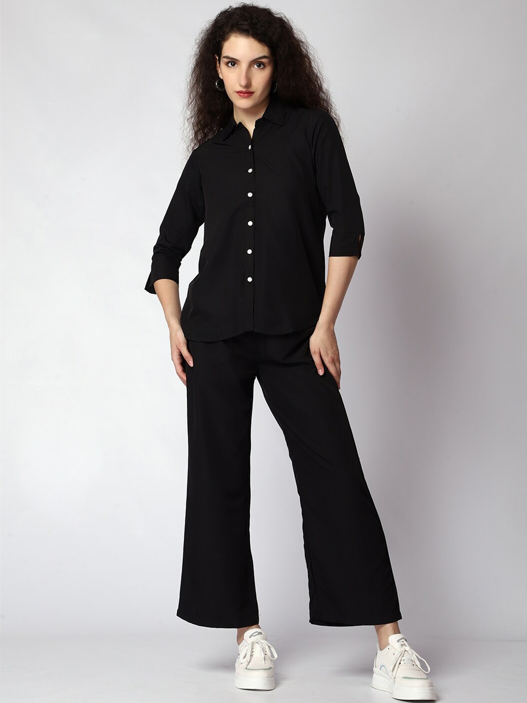 

Urban Komfort Casual Shirt & Trouser Co-Ord Set, Black