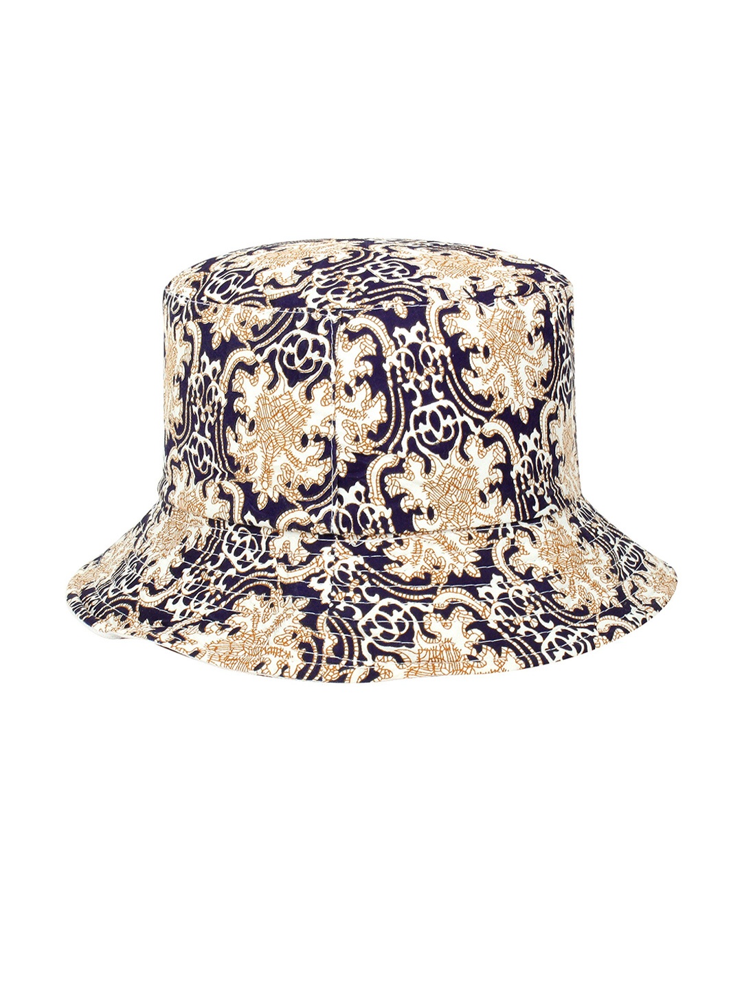 

Zacharias Women Printed Cotton Bucket Hat, Navy blue