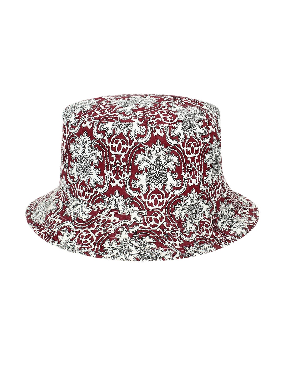 

Zacharias Women Cotton Ethnic Motifs Printed Bucket Hat, Maroon