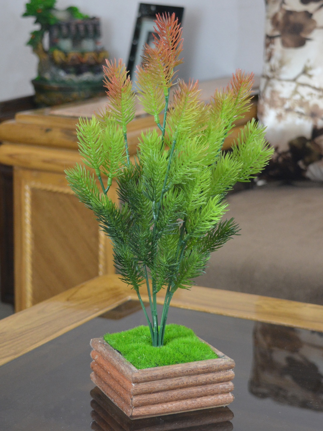 

fancy mart Artificial Bonsai Pine Bush, Green