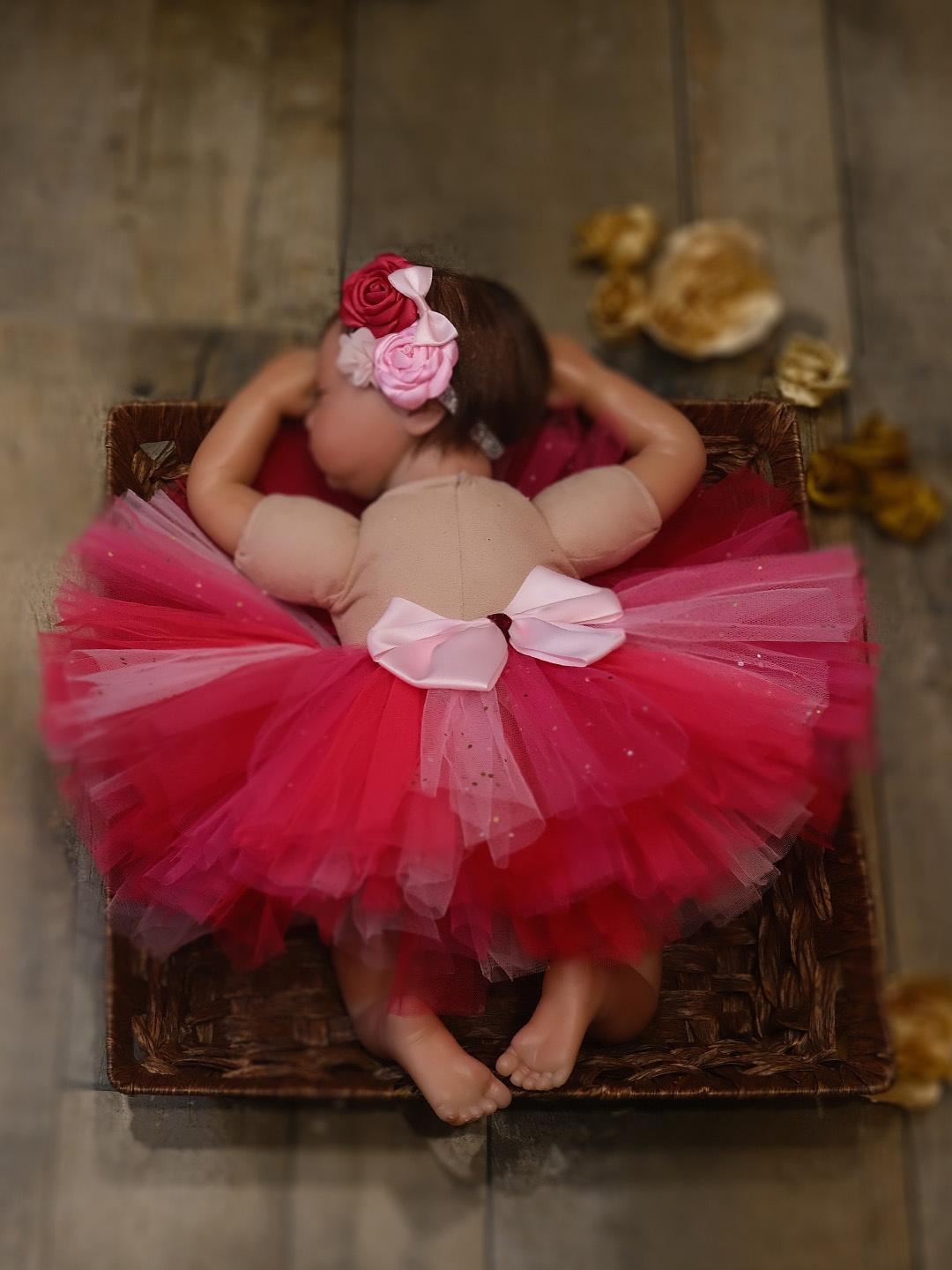 

TINY MINY ME Infant Girls Embellished Soft Netted Tutu Skirt With Headband, Fuchsia