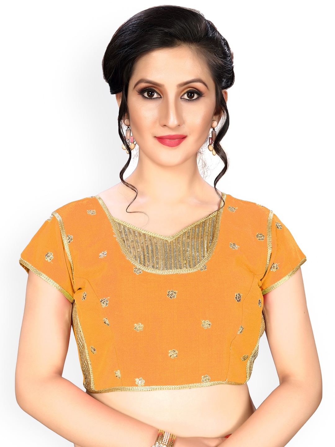 

Amrutam Fab Embroidered Saree Blouse, Yellow