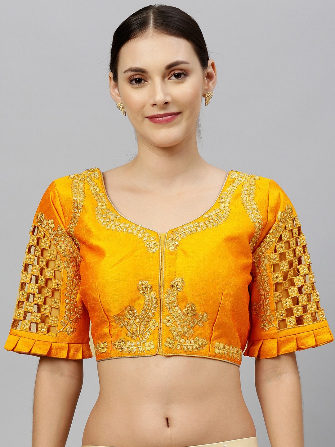 

Amrutam Fab Embroidered Saree Blouse, Yellow