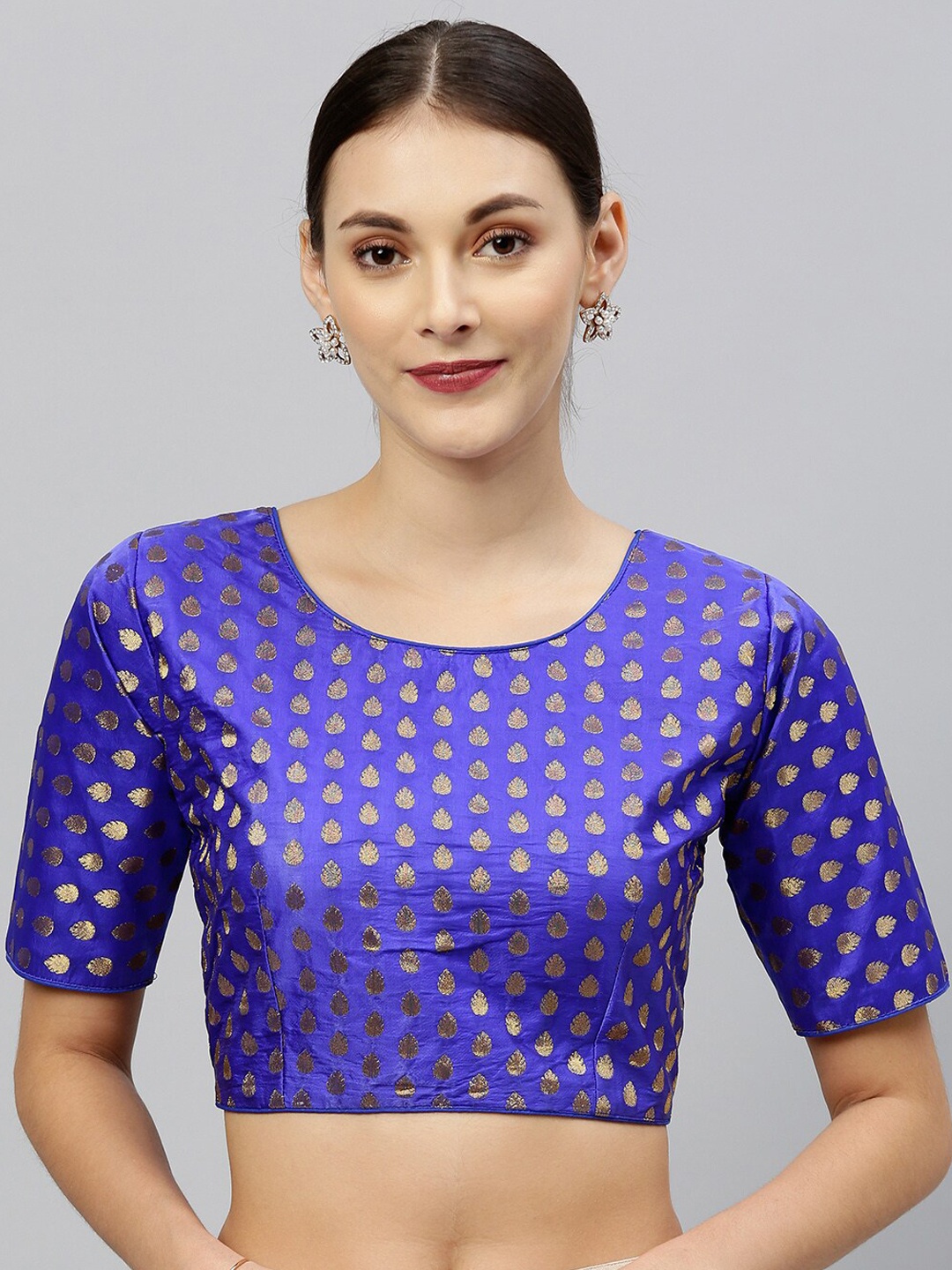 

Amrutam Fab Printed Saree Blouse, Blue