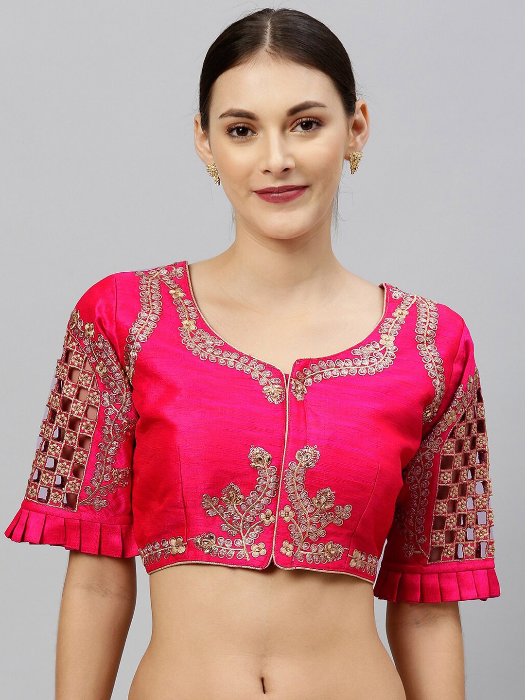 

Amrutam Fab Embroidered Saree Blouse, Pink