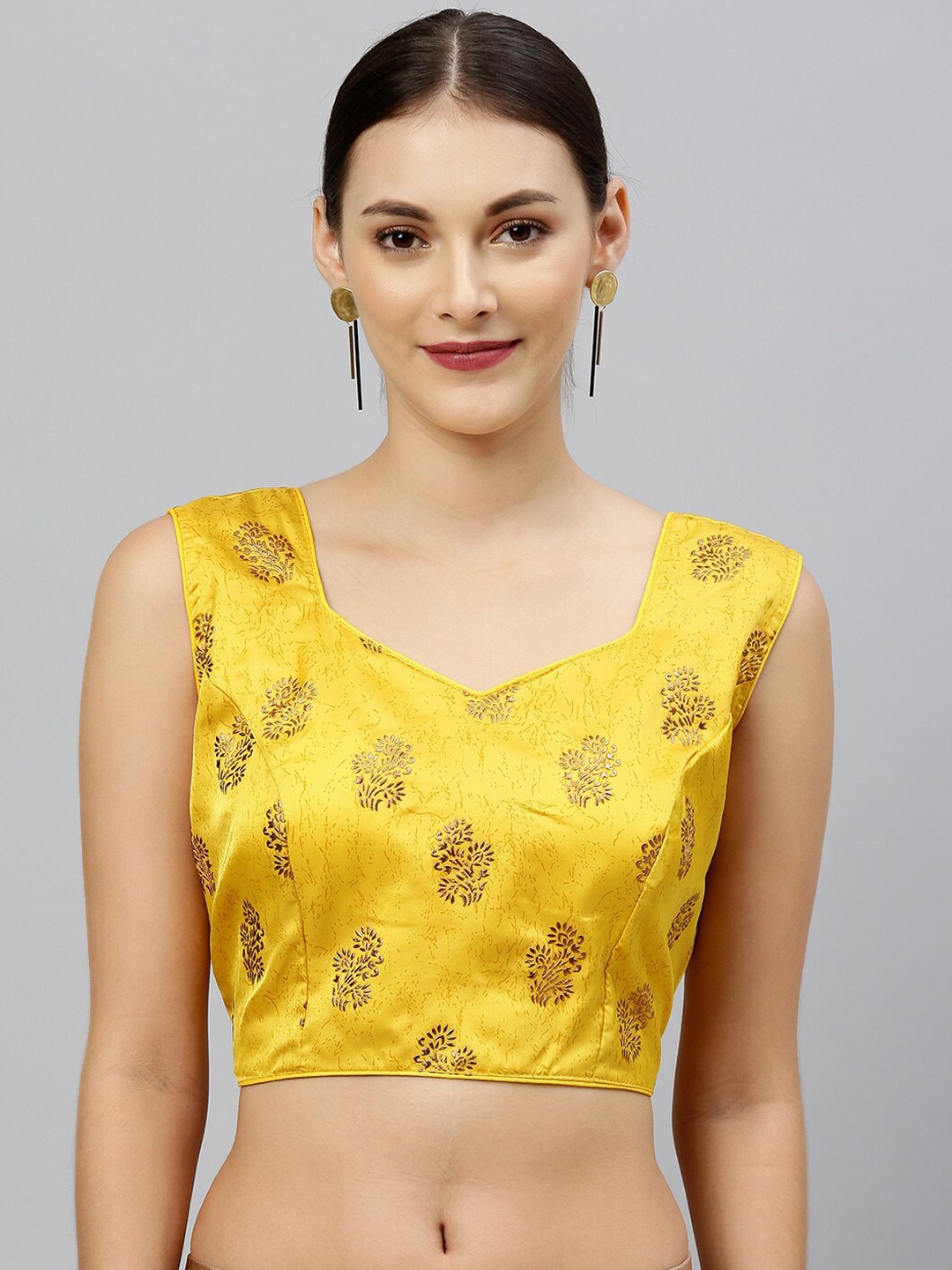 

Amrutam Fab Printed Silk Saree Blouse, Yellow