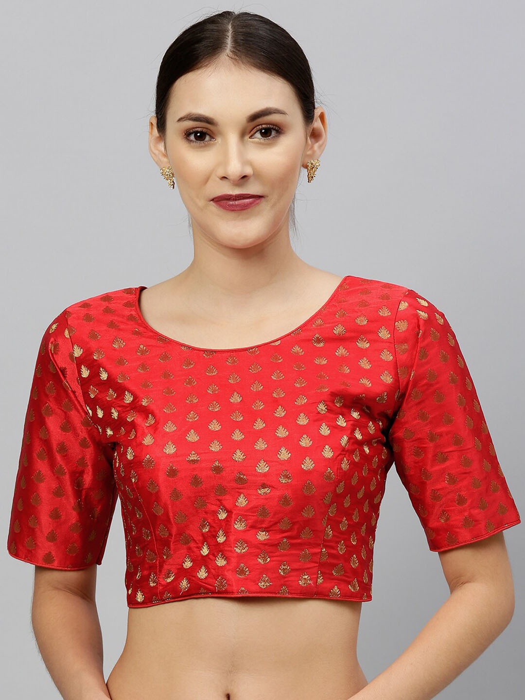 

Amrutam Fab Printed Saree Blouse, Red