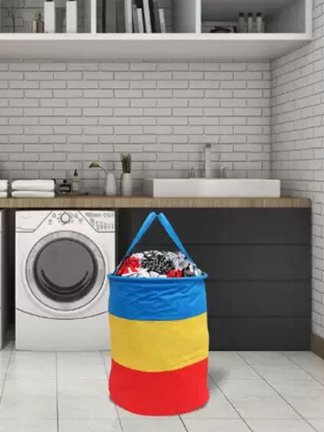 

Perpetual Red & Blue Printed Non Woven Laundry Bag 45L