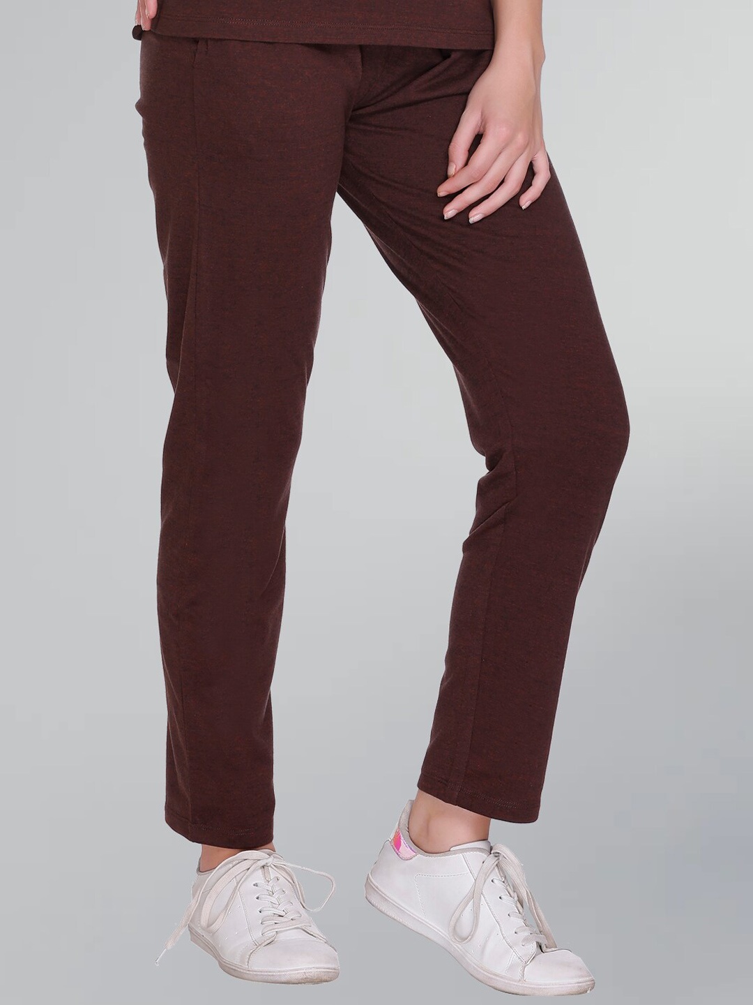 

GODFREY Women Cotton Track Pants, Coffee brown