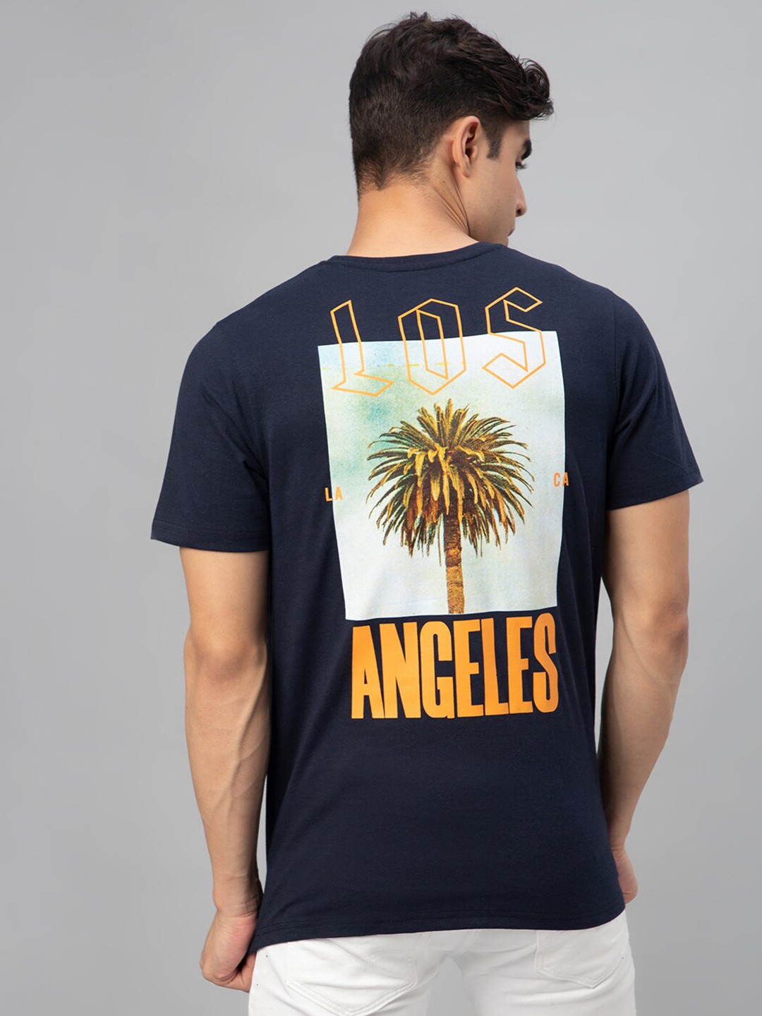 

FTX Graphic Printed Round Neck Cotton T-shirt, Navy blue