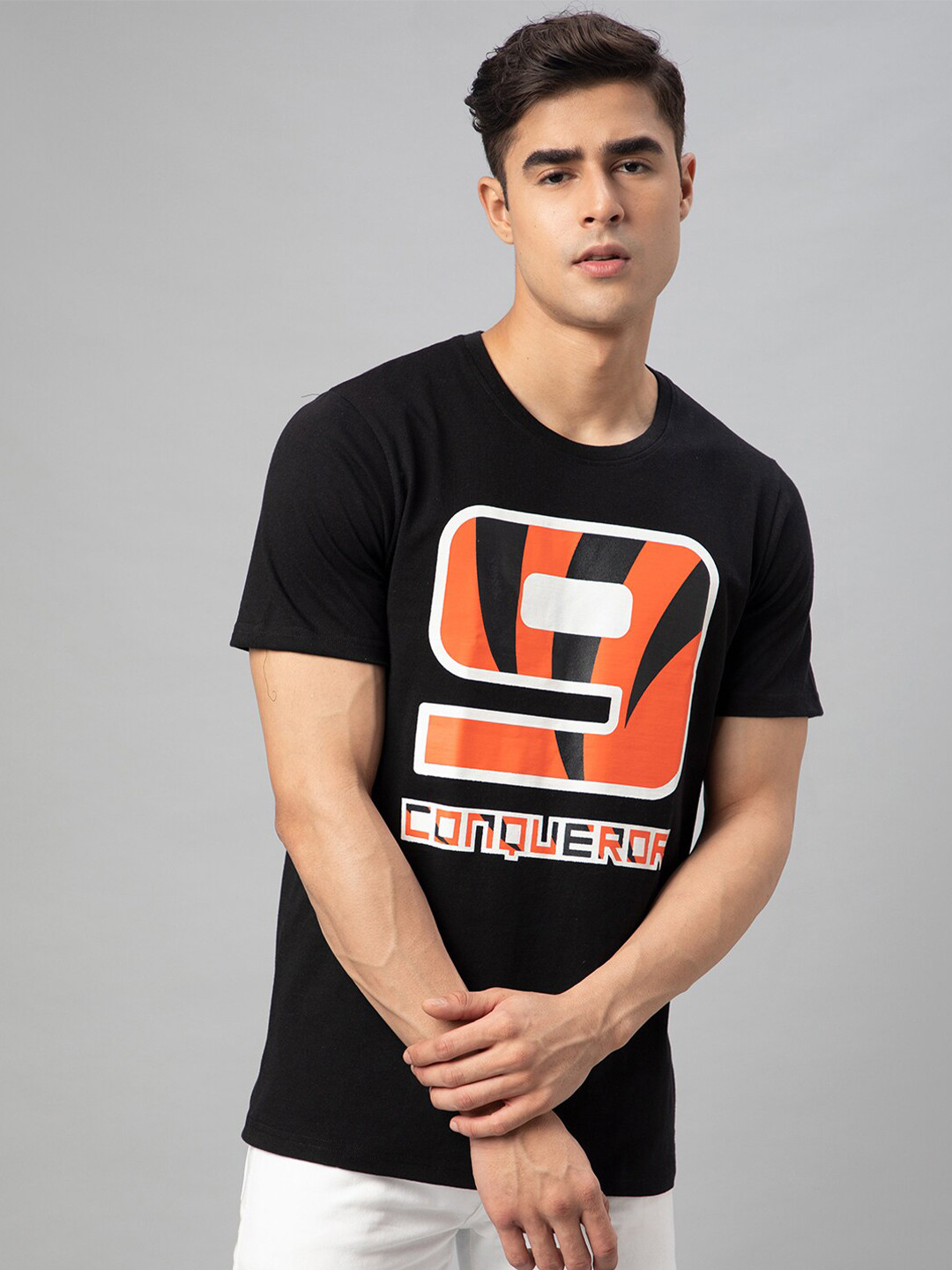 

FTX Typography Printed Cotton T-shirt, Black