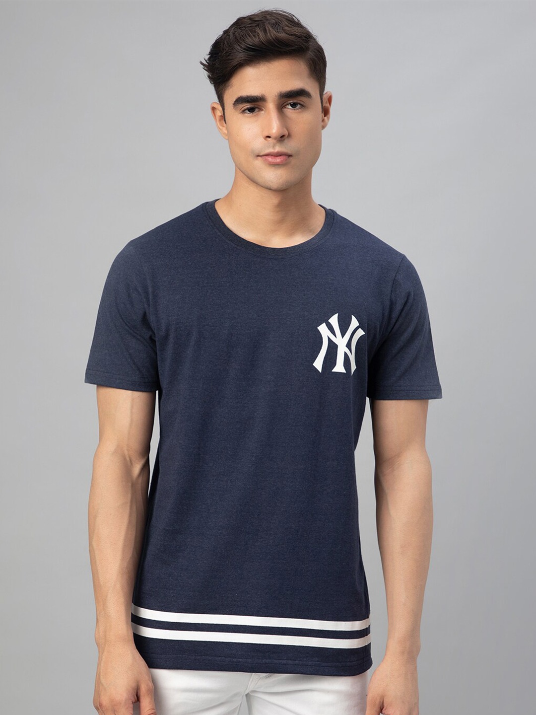 

FTX Striped Round Neck T-shirt, Navy blue
