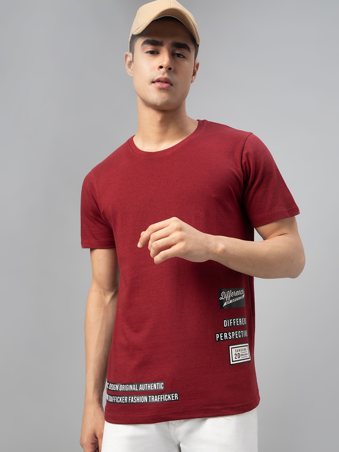 

FTX Typography Printed Round Neck T-shirt, Maroon